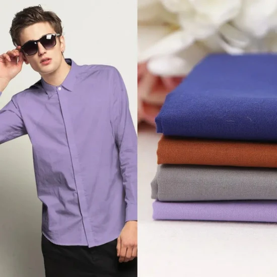 CVC Polyester Cotton Plain Poplin Customer Dyed Trueran Fabric for T Shirt Wholesale